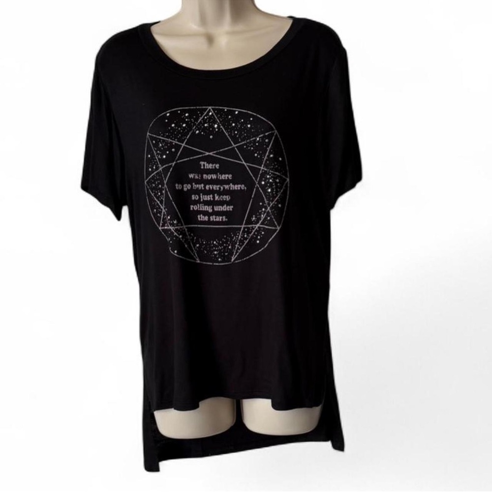Black Rhinestone Graphic Tee - Picture 2 of 8